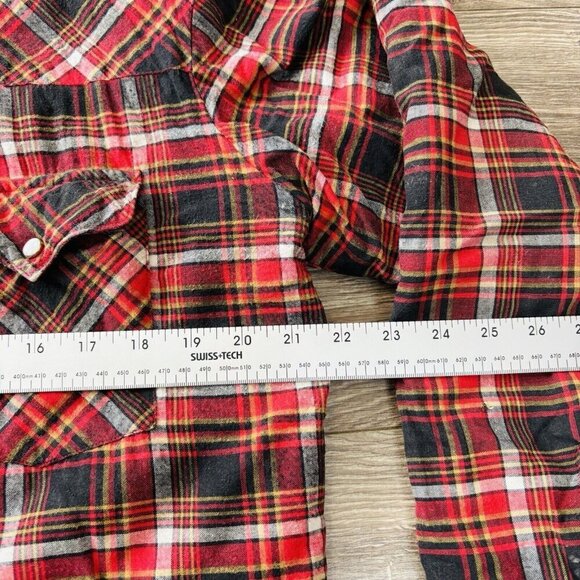 Vtg Stylewise Plaid Jacket Mens 15 1/2 Red Fleece Long Sleeve Lumberjack Outdoor - Picture 8 of 14